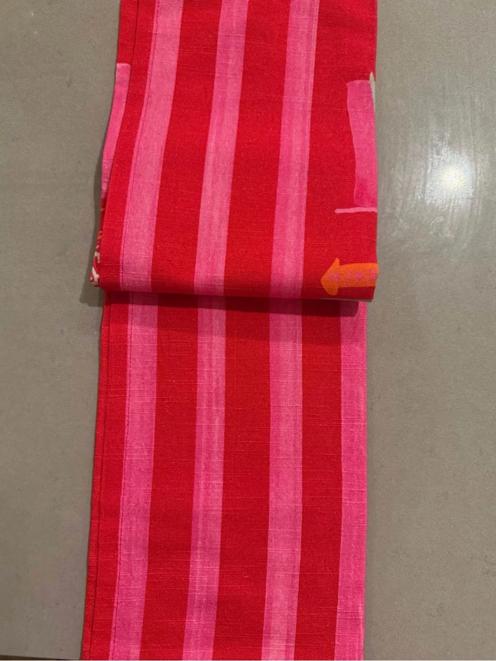 Anthropologie Red & Pink Ibiza Bar Del Mar Kitchen Towel